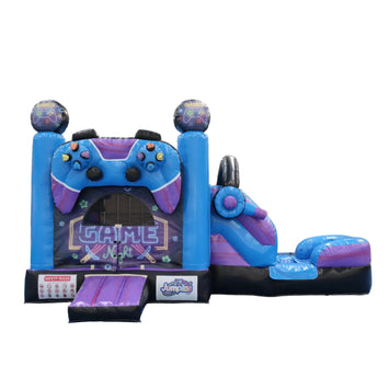 18FT x 12FT Game Zone Arcade Bounce & Water Slide Combo (2-in-1 Dry/Wet) with Blower