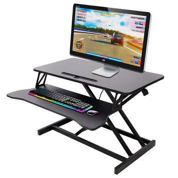 Adjustable Height Standing Laptop Desk,Adjustable Sit to Stand Up Workstation with Keyboard Tray,Black