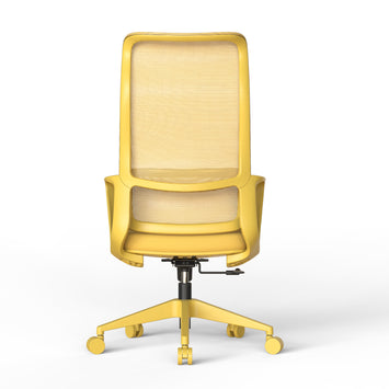 Ergonomic Colorful Office Chair 500lb (About 226.8kg) Home Office Mesh Breathable High Back, With Adjustable Lumbar Support Computer Chair, Integrated Molded Foam Seat Cushion, Fireproof (Yellow)