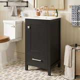 30 Inch Green Bathroom Vanity with Single Sink, Combination Under Counter Sink, Bathroom Storage Cabinet with 2 Doors and a Drawer, Soft Closure, Multifunctional Storage(WF324043)