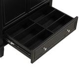 30" Bathroom Vanity with Sink Combo, Multi-functional Bathroom Cabinet with Doors and Drawer, Solid Wood and MDF Board, Black