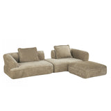 122" Modern L-Shaped Sectional Sofa with High-Density Fully Compressed Sponge and Chaise Lounge, 2-Piece Set, Fully Assembled Right Hand Facing, Deep Seating,  Perfect for Living Room, Lounge