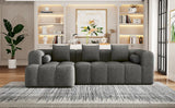 101.2"  Sectional Sofa Full-Compressed Sofa Modular Sofa Couch Free-combined Sofa with Deep Seating  and Two Side Pockets for Living Room, Grey