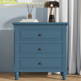 U_STYLE 28''painted Nightstand with 3 Drawers and Smooth Gliding Rails ,Simple Bedside Cabinet with Metal handle, Minimalist Sofa Side Table with rubber legs for Bedroom Sofa Couch Office