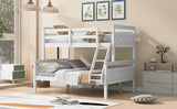 Twin over Full Bunk Bed with ladder, Safety Guardrail, Perfect for Bedroom, White