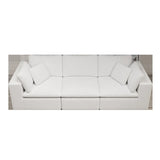 108.3*39.4"Modular sectional sofa seat,Upholstered compressed couch for living room,Bedroom,Apartment,No assembly required,3PC free combination,Plush corduroy fabric,WHITE