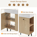 21.6" Wood Bathroom vanity, Combo Cabinet, Bathroom Storage Cabinet, Single Ceramic Sink, Right side storage