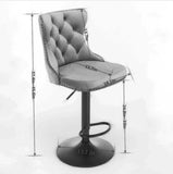 A&A Furniture,Swivel Velvet Barstools Adjusatble Seat Height from 25-33 Inch,17.7inch base, Modern Upholstered Bar Stools with Backs Comfortable Tufted for Home Pub and Kitchen Island,Orange,Set of 2