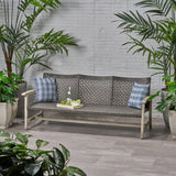 HAMPTON WOOD + WICKER 3 SEATER