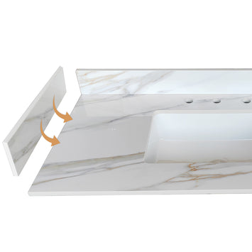 22 Inch Sidesplash , Bathroom Vanity Top with Backsplash ,4