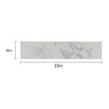 43"x22"Bathroom Vanity Top,sintered stone carra white   Barthroom Vanity Sink Tops with Rectangular Undermount Ceramic Sink with Vanity Backsplash, Three Faucet Hole Bathroom Vanity Countertop
