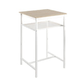 Bar table, equipped with 2 bar stools , with backrest and partition (beige)