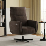 Power Swivel Recliner Chair, Electric Reclining with USB & Type-C Charging, 360° Swivel Velvet Upholstered Accent Chair, for Home Office & Living Room, Easy Assembly,Coffee