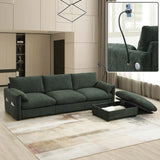 [VIDEO]96.5'' L-Shaped Sectional Sofa with Storage Ottoman and Pockets, Adjustable Phone Holder, USB Charger, Elephant Ear-Shaped Armrests, Comfy Seat for Living Room&Apartment, Chenille, 3 Colors