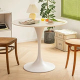 Modern Round Dining Table, ∅31.5'' Kitchen Dining Room Furniture, Coffee Table, Leisure Table, Living Room Table, Oval Dining Table, WHTIE