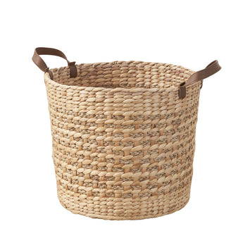 Isidore Water Hyacinth Woven Round Multi Use Storage Basket - 15.7