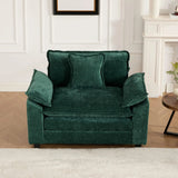 Cloud Sofa Single Seat (Ottoman is not included), Modern Sectional Couch, for Living Room Bedroom and Apartment, Comfy Double Layer Upholstered Seat Cushion, Breathable Chenille Fabric, Green,SW5041GN