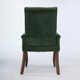 Upholstered Chenille Fabric Accent Dining Chair, Curved Solid Wood Legs, Elegant Tufted Club Dining Room Kitchen Room Arm Dining Chair, Single Pack,Olive Green,SW1895OL