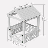 Modern Outdoor Wooden Playhouse for Children Waterproof Design with Comfortable Bench and Attractive Door for Christmas Day