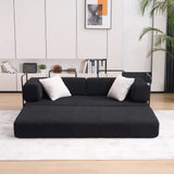 Folding Sofa Bed, 78.5" Convertible Couch Bed with 2 Pillows, Fold Out Couch, Foam Spring Floor Mattress, Futon Couch for Living Room, Office, Apartment