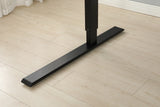 L-Shaped 59" Height Adjustable Electric Standing Desk, Sit and Stand Up Computer Desk For Home Office Black