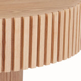 Natural Wood Coffee Table 39.37 MDF coffee table Modern Handcraft Drum Coffee Table  Circle Coffee Table for Living Room,ASH