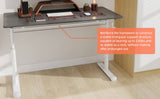 Adjustable study desk suitable for children and adults, height-adjustable, multifunctional home office desk, compact design, desktop dimensions: 60cm × 120cm, white frame, gray tabletop.