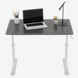 Adjustable study desk suitable for children and adults, height-adjustable, multi-functional home office desk, compact design, desktop dimensions: 60cm × 100cm, white frame, gray tabletop.