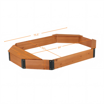Octagon Sandbox with Storage for Kids, Solid Wood Sandpit with Cover and Liner for Backyard, Patio, Outdoor Play