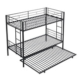 Twin Over Twin  Metal  Bunk Bed with trundle  Black