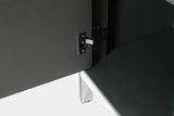 Storage Cabinet With Mirror Trim And Diamond Shape Design  Spliced Combination For Living Room, Dining Room, Entryway, Kitchen