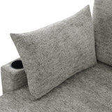 109.9" Sectional Sofa Versatile Sofa Bed Sofa Sleeper U-shaped Sofa with Ample Storage Space, Two Cup Holders and Charging Ports for Living Room, Beige,Grey