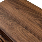26" Tall Modern Nightstand with Charging Station, 23.75'' Wide Wood Bedside Table w/2 Storage Drawers, Large Mid Century End Table for Bedroom, Living Room, Curve mirror Design