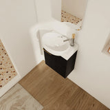 Soft Close Doors Bathroom Vanity With Sink,16 Inch  For Small Bathroom