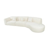 140" Modern Curved Sectional Sofa with High-Density Fully Compressed Sponge and Chaise Lounge, 3-Piece Set, Fully Assembled Right Hand Facing, Perfect for Living Room, Lounge