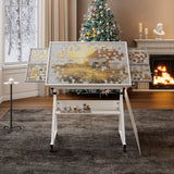 1500 pieces Jigsaw Puzzle metal Table board for adults gift with 4 trays(black)