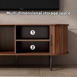 TV Stand, 47" Modern TV Console Table with Storage Compartment and Sliding Door, Gaming Entertainment Center with Cabinet for Living Room, Bedroom, Office (Walnut)