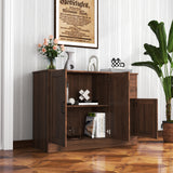 Modern Wood Buffet Sideboard with 2 doors&1 Storage and 2drawers -Entryway Serving Storage Cabinet Doors-Dining Room Console, 43.3 Inch, Oak