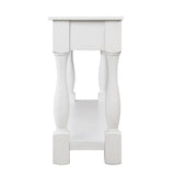 63inch Long Wood Console Table with 3 Drawers and 1 Bottom Shelf for Entryway Hallway Easy Assembly Extra-thick Sofa Table (Antique White)