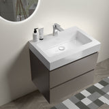 U005-Alice24-201 Alice 24" White Bathroom Vanity with Sink, Large Storage Wall Mounted Floating Bathroom Vanity for Modern Bathroom, One-Piece Sink Basin without Drain and Faucet, Pre-assembled