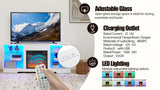 TV Stand Electric Fireplace TV Stand with Glass Shelves, 3D Fireplace TV Stand with LED Lights Wood with USB Charging Outlet Modern Television Table Center for TV up to 32-62" White 58''W*15.4''D*24.6