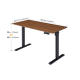 Electric Standing Desk, Adjustable Height Stand up Desk, 24x48 Inches Sit Stand Home Office Desk, Frame/Mahogany Top,Dark Walnut