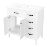 36" Bathroom Vanity with Sink Combo, White Bathroom Cabinet with Drawers, Solid Frame and MDF Board (Old Sku:JL000007AAK-6)