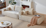 104" Cloud Sectional Sofa with L-Shape Chaise and Side Pockets , Modern Modular Design, with side pockets, Upholstered Couch for Living Room/Bedroom, No Assembly Required (Plush Fabric),Beige, Right