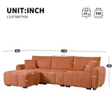 [VIDEO] 110" Modular Sectional Sofa, L Shape with Extra-large Seat, Pull-line Design, Movable Ottoman, High Density Foam, Free Combination, Sturdy Metal&Wood Frame, Boucle Fabric, 3 Colors