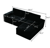104 Inch Cloud Sectional Couch,Modern Modular Sectional Sofa with Deep Seat,Corduroy Boneless Couches with L-Shape Chaise for Living Room Bedroom,No Assembly Required