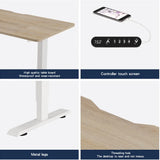 48"×24" Oak Color Electric Standing Desk Height Adjustable Desk for Home and Office Computer Table Gaming Desk Modern Lift-up Desk