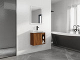 24'' Wall-Mounted Bathroom Vanity with White Ceramic Sink & Soft-Close Door, KD-Packing