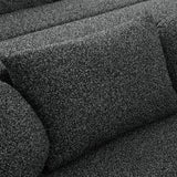 Boneless Couch Modular Sectional Sofa 114.9" Free-combined Sofa Couch Sofa Bed Compression Sofa with Deep Seating and Curved Design for Living Room, Black