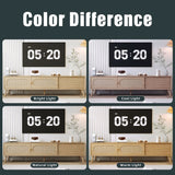 Boho TV Stand for TVs up to 80'' , Modern Farmhouse Media Console, Entertainment Center with Solid Wood Legs, TV Cabinet for Living Room, Home Theatre